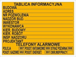 BUDOWLANA TABLICA INFORMACYJNA
