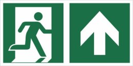 KIERUNEK DO WYJŚCIA EWAKUACYJNEGO W GÓRĘ PRAWOSTRONNY