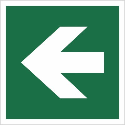 KIERUNEK DROGI EWAKUACYJNEJ - STRZAŁKA PROSTA