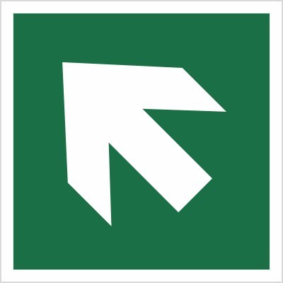 KIERUNEK DROGI EWAKUACYJNEJ - STRZAŁKA SKOŚNA