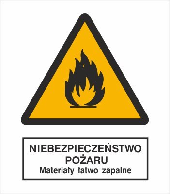 NIEBEZPIECZEŃSTWO POŻARU - MATERIAŁY ŁATWO ZAPALNE