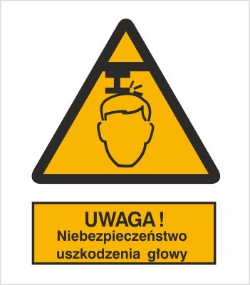 OSTRZEŻENIE PRZED NIEBEZPIECZEŃSTWEM USZKODZENIA GŁOWY