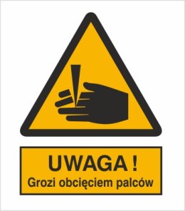 OSTRZEŻENIE PRZED OBCIĘCIEM PALCÓW