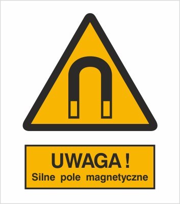 OSTRZEŻENIE PRZED SILNYM POLEM MAGNETYCZNYM