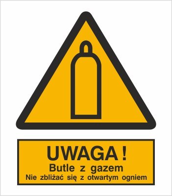 UWAGA! BUTLE Z GAZEM. NIE ZBLIŻAĆ SIĘ Z OTWARTYM OGNIEM
