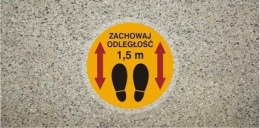 ZACHOWAJ ODLEGŁOŚĆ 1,5 M znak podłogowy antypoślizgowy