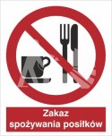 ZAKAZ SPOŻYWANIA POSIŁKÓW - płyta sztywna