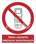 ZAKAZ UŻYWANIA TELEFONÓW KOMÓRKOWYCH - płyta sztywna