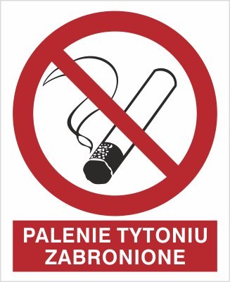 ZNAK PALENIE TYTONIU ZABRONIONE