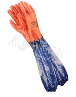 Rękawice gumowe 60 cm czerwony/fioletowy