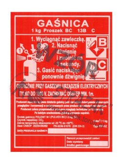Etykieta UGSE-2x OGNIOCHRON biała orginał