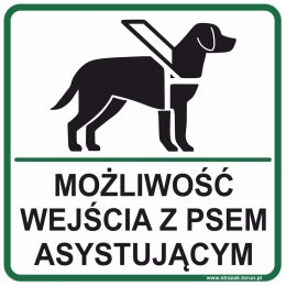 MOŻLIWOŚĆ WEJŚCIA Z PSEM ASYSTUJĄCYM