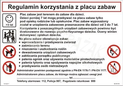Regulamin korzystania z placu zabaw