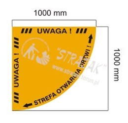 STREFA OTWARCIA DRZWI ¼ koła 100 cm