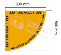 STREFA OTWARCIA DRZWI ¼ koła 90 cm