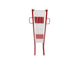 Zapora stalowa harmonijkowa biało-czerwona