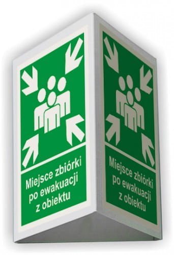 Znak 3D Miejsce Zbiórki do Ewakuacji 35x51cm