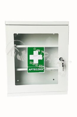 Apteczka metalowa z szybką na klucz patent