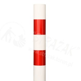 Słupek U-12c metalowy, biało-czerwony h-130cm