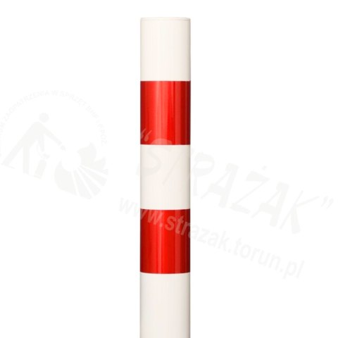 Słupek U-12c metalowy, biało-czerwony h-130cm