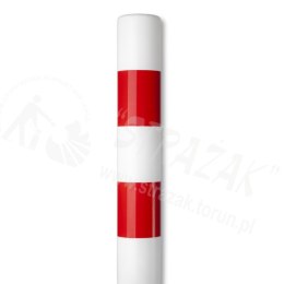 Słupek U-12c z tworzywa, biało-czerwony h-130cm