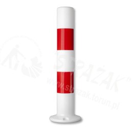 Słupek U-12c z tworzywa na podstawie, biało-czerwony h-80cm