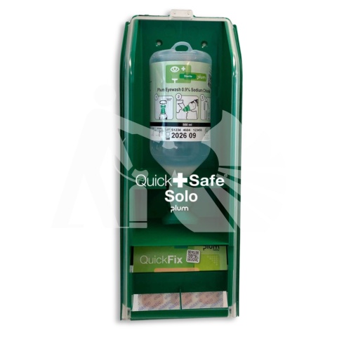 Zamykana stacja do płukania oczu Plum QuickSafe Solo Eye Wash 500ml + Quick Fix Water resistant Zamykana stacja do płukania oczu Plum QuickSafe Solo Eye Wash 500ml + Quick Fix Water resistant