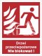 DRZWI PRZECIWPOŻAROWE. NIE BLOKOWAĆ! (W PRAWO) - folia fotoluminescencyjna
