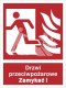 DRZWI PRZECIWPOŻAROWE. ZAMYKAĆ! (W LEWO) - folia fotoluminescencyjna