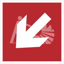 KIERUNEK DO MIEJSCA ROZMIESZCZENIA SPRZĘTU POŻARNICZEGO LUB URZĄDZENIA OSTRZEGAJĄCEGO - płyta zwykła