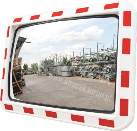 Lustro drogowe U18b 100x80cm biało-czerwone