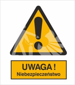 OGÓLNY ZNAK OSTRZEGAWCZY (OSTRZEŻENIE, RYZYKO NIEBEZPIECZEŃSTWA) - folia samoprzylepna