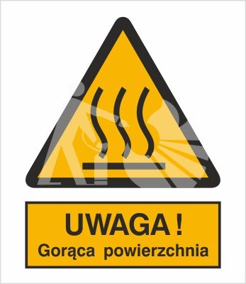 OSTRZEŻENIE PRZED GORĄCĄ POWIERZCHNIĄ - folia samoprzylepna