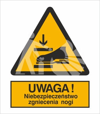 OSTRZEŻENIE PRZED NIEBEZPIECZEŃSTWEM ZGNIECENIA NOGI - folia samoprzylepna OSTRZEŻENIE PRZED NIEBEZPIECZEŃSTWEM ZGNIECENIA NOGI - folia samoprzylepna