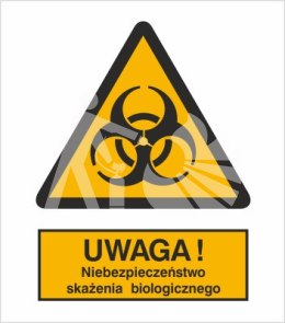 OSTRZEŻENIE PRZED SKAŻENIEM BIOLOGICZNYM - folia samoprzylepna