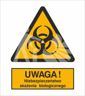 OSTRZEŻENIE PRZED SKAŻENIEM BIOLOGICZNYM - folia samoprzylepna OSTRZEŻENIE PRZED SKAŻENIEM BIOLOGICZNYM - folia samoprzylepna