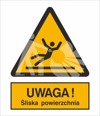 OSTRZEŻENIE PRZED ŚLISKĄ POWIERZCHNIĄ - folia samoprzylepna