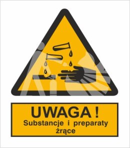 OSTRZEŻENIE PRZED SUBSTANCJAMI I PREPARATAMI ŻRĄCYMI - folia samoprzylepna