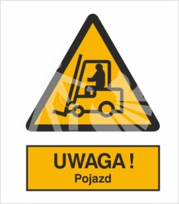 OSTRZEŻENIE PRZED URZĄDZENIAMI DO TRANSPORTU POZIOMEGO - folia samoprzylepna