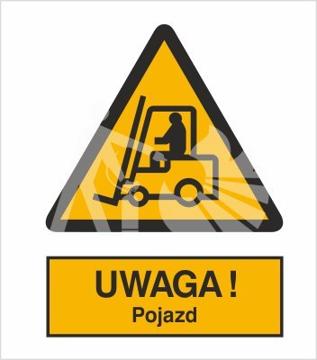 OSTRZEŻENIE PRZED URZĄDZENIAMI DO TRANSPORTU POZIOMEGO - folia samoprzylepna