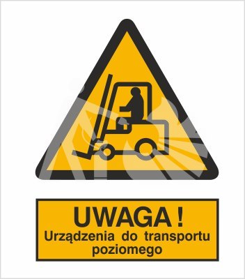 OSTRZEŻENIE PRZED URZĄDZENIAMI DO TRANSPORTU POZIOMEGO - folia samoprzylepna