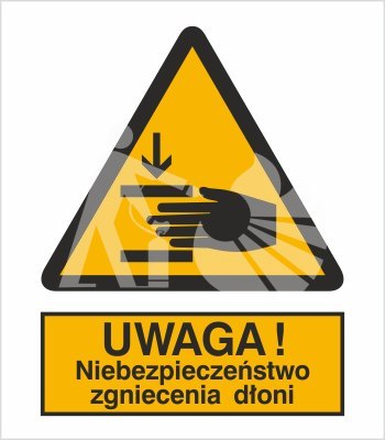 OSTRZEŻENIE PRZED ZGNIECENIEM DŁONI - folia samoprzylepna