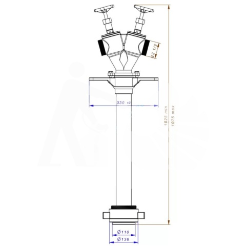 Stojak hydrantowy DN 100 2x75 Stojak hydrantowy DN 100 2x75