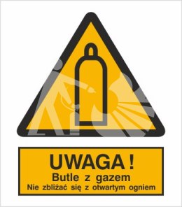 UWAGA! BUTLE Z GAZEM. NIE ZBLIŻAĆ SIĘ Z OTWARTYM OGNIEM - folia samoprzylepna