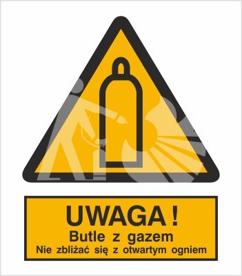 UWAGA! BUTLE Z GAZEM. NIE ZBLIŻAĆ SIĘ Z OTWARTYM OGNIEM - folia samoprzylepna