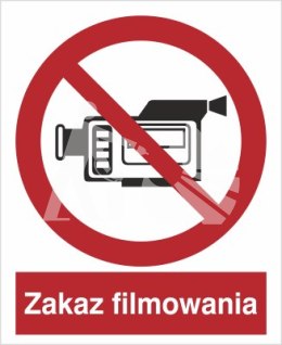 ZAKAZ FILMOWANIA - folia samoprzylepna