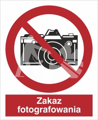 ZAKAZ FOTOGRAFOWANIA - folia samoprzylepna