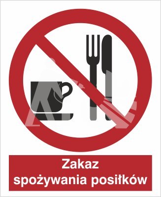 ZAKAZ SPOŻYWANIA POSIŁKÓW - folia samoprzylepna
