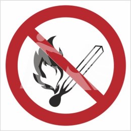 ZAKAZ UŻYWANIA OTWARTEGO OGNIA I PALENIA TYTONIU - płyta sztywna