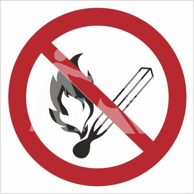 ZAKAZ UŻYWANIA OTWARTEGO OGNIA I PALENIA TYTONIU - płyta sztywna